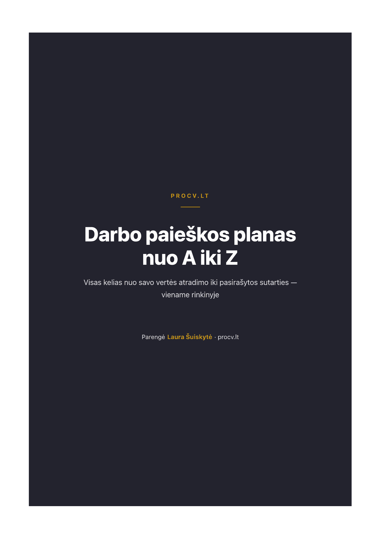 Darbo paieškos planas — viršelis